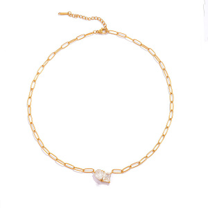 Ensembles De Colliers Pour Femmes En Acier Inoxydable Imperméable, Couleur Or, De Forme Irrégulière Et Simples À Porter Au Quotidien h5 