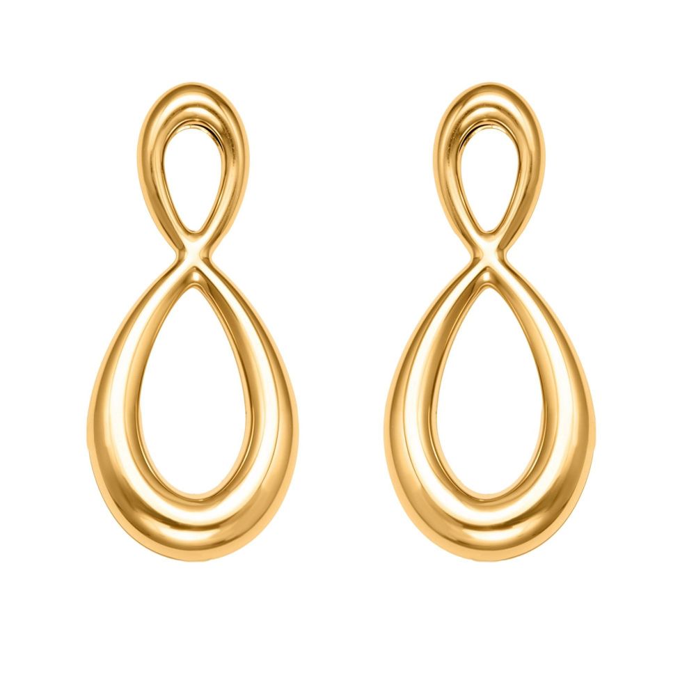 Boucles D'Oreilles Puces Pour Femme, En Acier Inoxydable Poli, Étanches, Couleur Or (1 Paire). Image5
