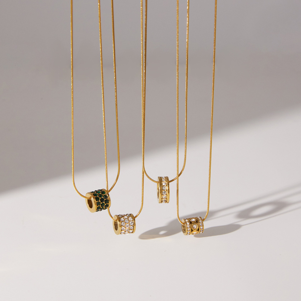 Colliers Pendentifs Sophistiqués Pour Femmes, Ronds, En Acier Inoxydable, Imperméables Et Anti-Ternissement, Couleur Or Image2