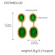 F957 - Boucles d'oreilles en or avec pierre verte à facettes Image3