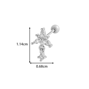Boucles D'Oreilles Piercing Pour Femmes, Couleur Cuivre Doré Brillant, Zircon, Imperméables Et Anti-Ternissement h5 Image2
