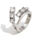 Bague en zircon double couche - couleur acier/numéro 6 Image4