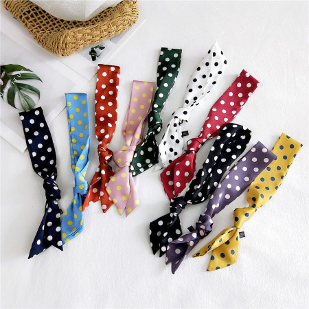 Bandana tendance à pois colorés en polyester pour femme