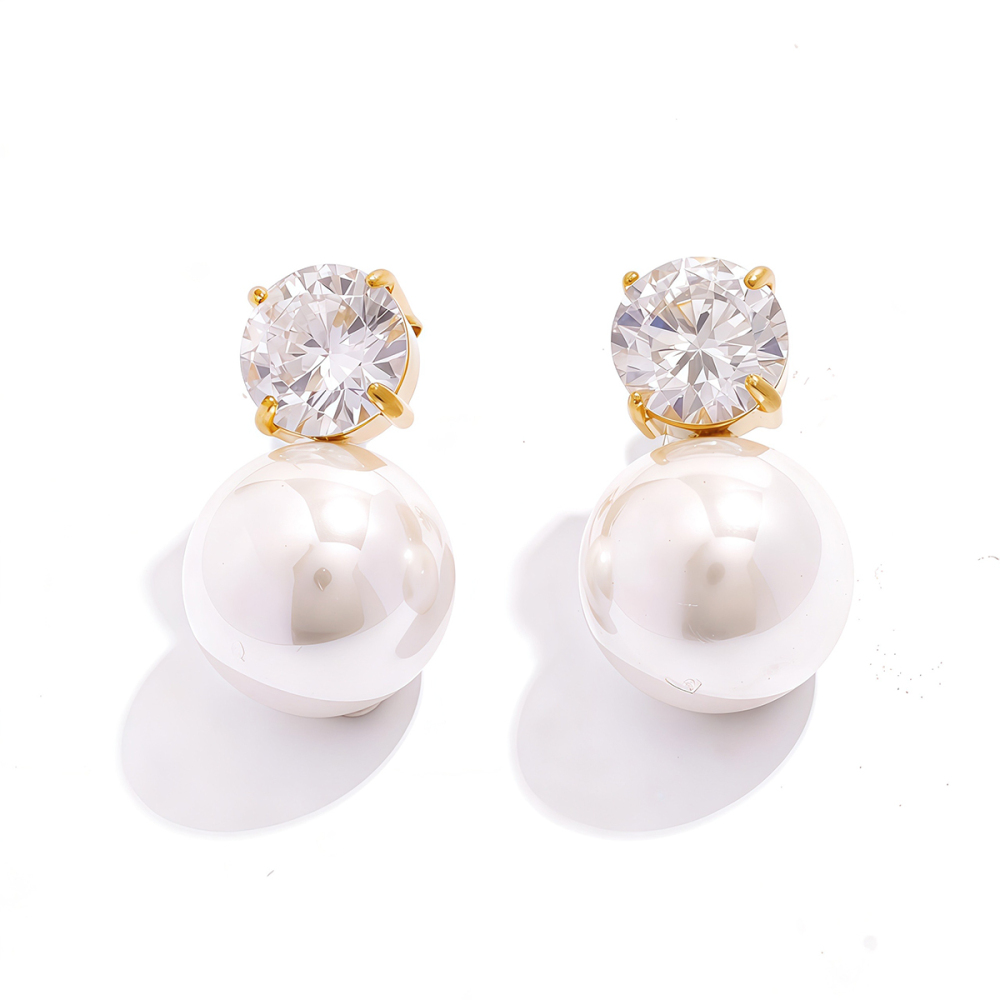1 Paire De Boucles D'Oreilles Puces Pour Femme, En Acier Inoxydable Hypoallergénique Et Imperméable, Couleur Or, De La Collection Simple Series 