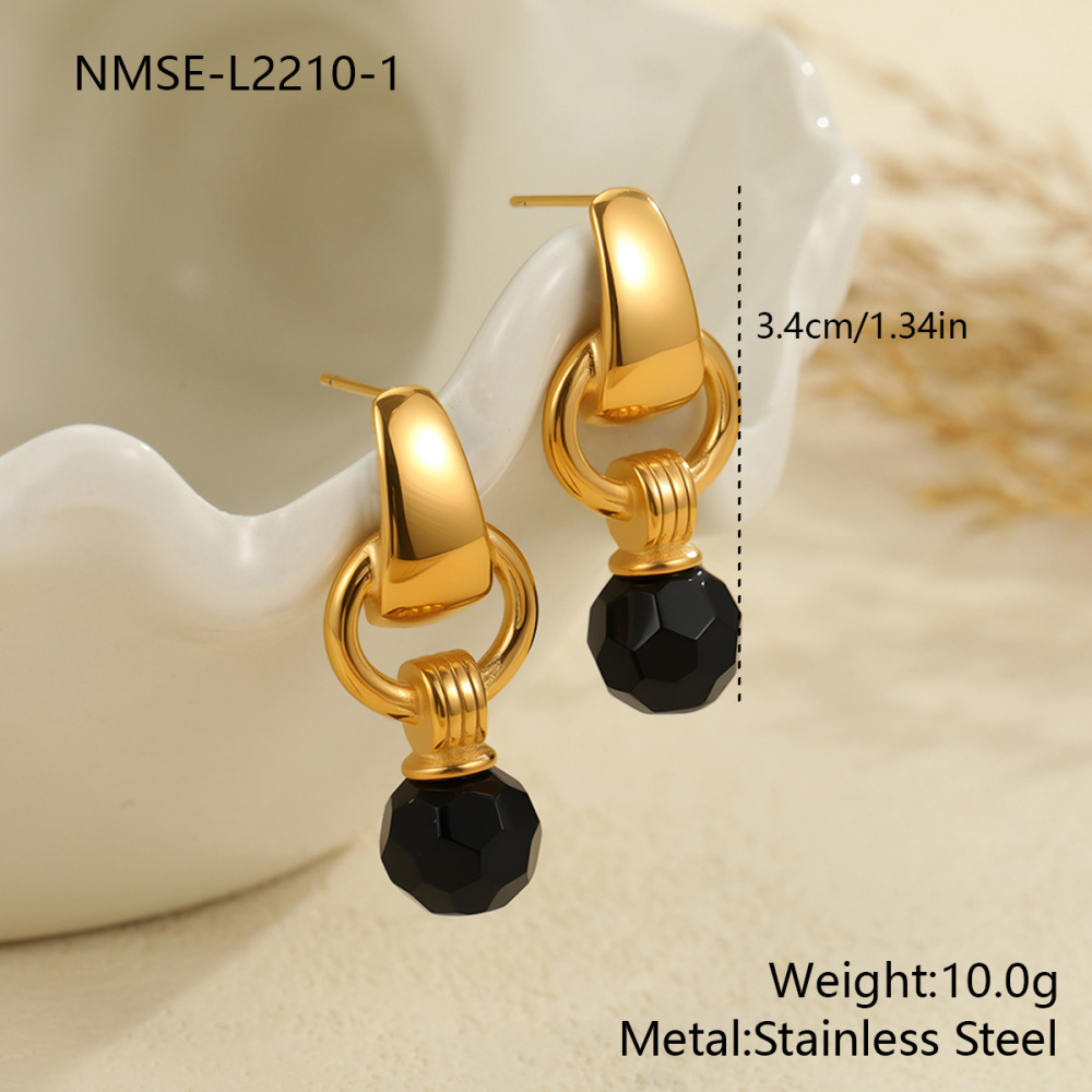 Boucles D'Oreilles Pendantes Pour Femme, De Forme Irrégulière, En Acier Inoxydable Doré, Imperméables Et Anti-Ternissement, Collection Luxious Series