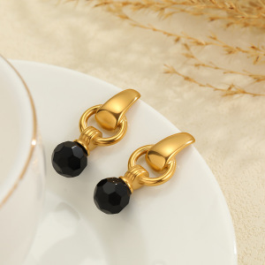 Boucles D'Oreilles Pendantes Pour Femme, De Forme Irrégulière, En Acier Inoxydable Doré, Imperméables Et Anti-Ternissement, Collection Luxious Series h5 Image4