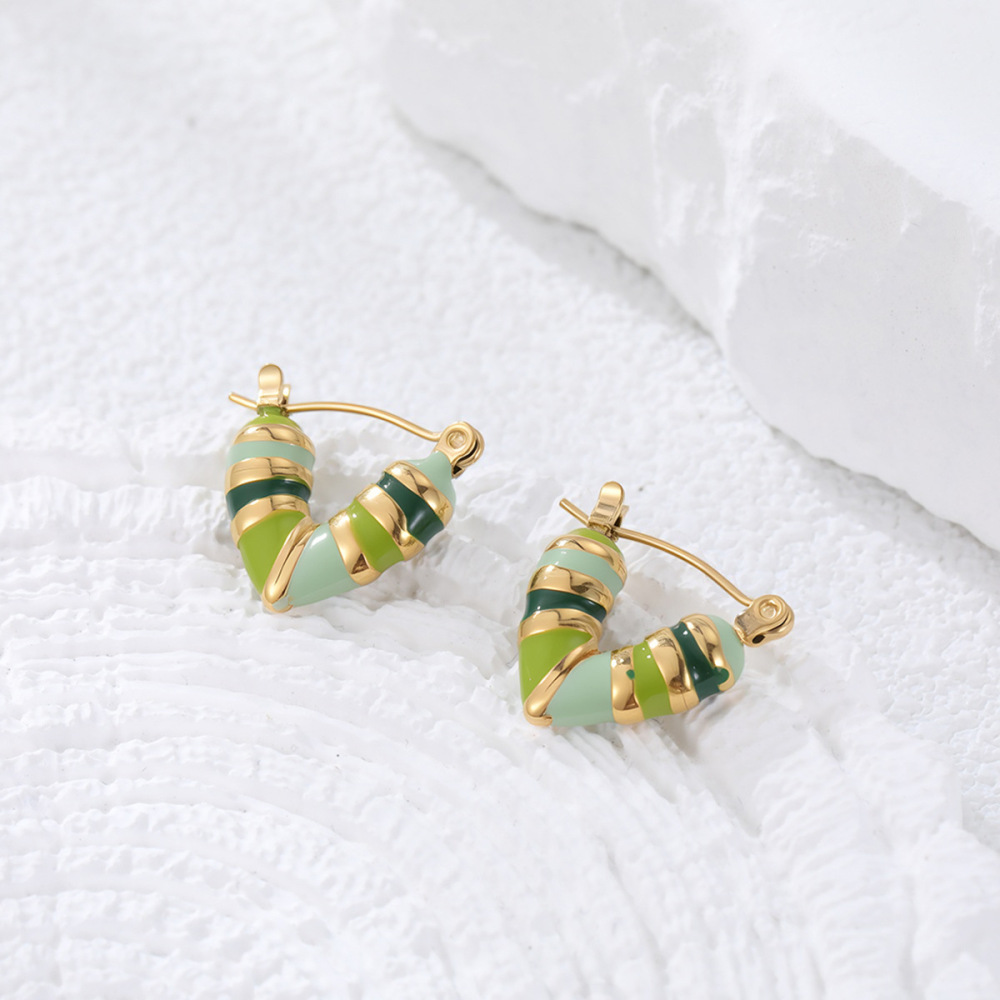 Boucles D'Oreilles Créoles Pour Femmes, En Acier Inoxydable Doré, Couleur Or, Imperméables Et Résistantes Au Ternissement, Motif Cœur. Image3