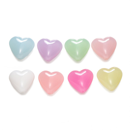 Perles acryliques en forme de cœur à faire soi-même, série Jelly 2