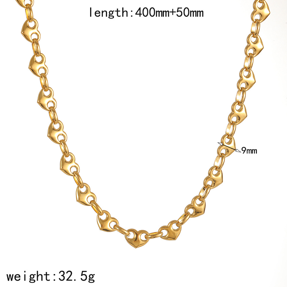 Ensembles De Bijoux Pour Femmes En Acier Inoxydable Doré, Imperméables, En Forme De Cœur Et Ornés De Strass. Image5