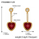 F952 - Boucles d'oreilles cœur rouge en zircon Image8