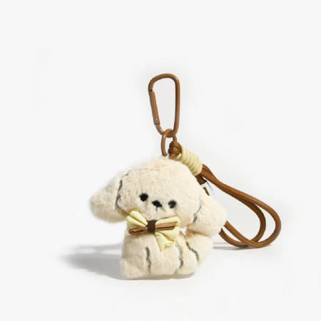 Porte-clés de sac pour femme en polyester avec motif teckel mignon 2