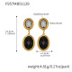 F957 - Boucles d'oreilles en or avec pierre noire facettée 