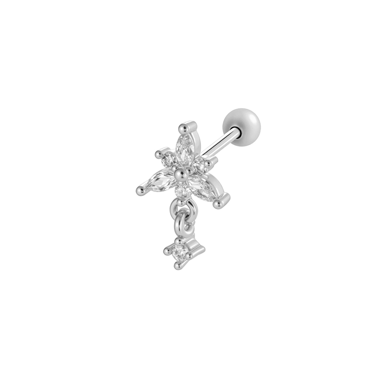 Boucles D'Oreilles Piercing Pour Femmes, Couleur Cuivre Doré Brillant, Zircon, Imperméables Et Anti-Ternissement