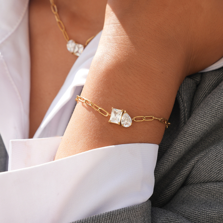 Ensembles de bracelets pour femmes en acier inoxydable, couleur or, de forme irrégulière et de forme simple, à porter au quotidien