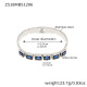 Z518 - Bracelet en pierre de verre bleu acier Image10