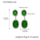 F957 - Boucles d'oreilles en acier et pierre verte à facettes Image14