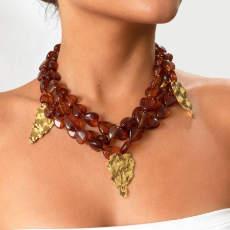 Collier à plusieurs rangs en acrylique en forme de cœur (1 pièce)