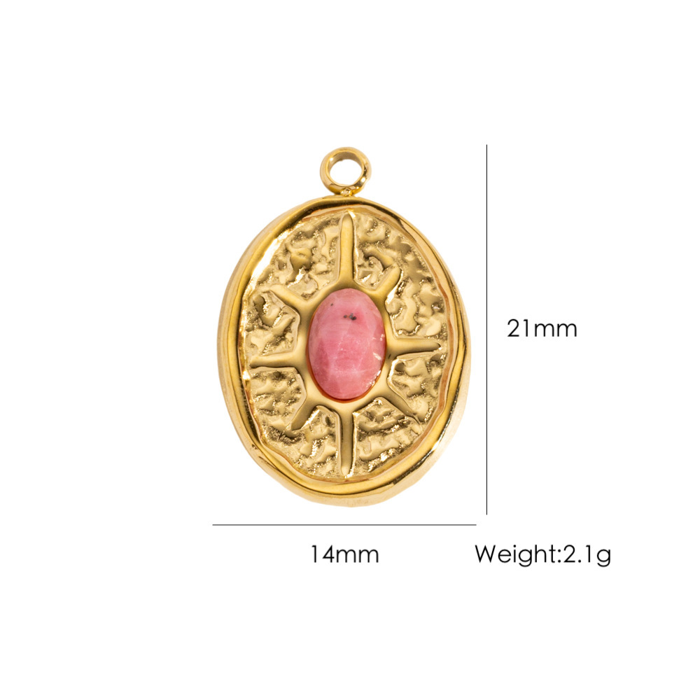 Pendentifs Pour Femmes En Acier Inoxydable Doré, Imperméables Et Anti-Ternissement, Motif Cercle Soleil Vintage 