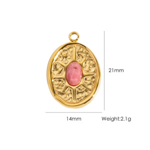 Pendentifs Pour Femmes En Acier Inoxydable Doré, Imperméables Et Anti-Ternissement, Motif Cercle Soleil Vintage h5 