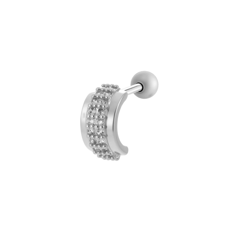 Boucles D'Oreilles Piercing Pour Femme, Délicates, En Forme D'Étoile, Couleur Cuivre Doré, Avec Zircon.