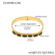 Z518 - Bracelet en pierre de verre noir et doré