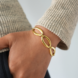 Ensemble De Bracelets Pour Femmes, 1 Pièce, Forme Irrégulière, Jointure, Acier Inoxydable, Étanche, Anti-Ternissement, Couleur Or h5 Image3