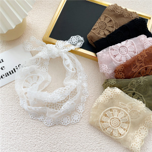 Bandana Élégante En Polyester Ajouré Et Dentelle Pour Femme h5 Image3