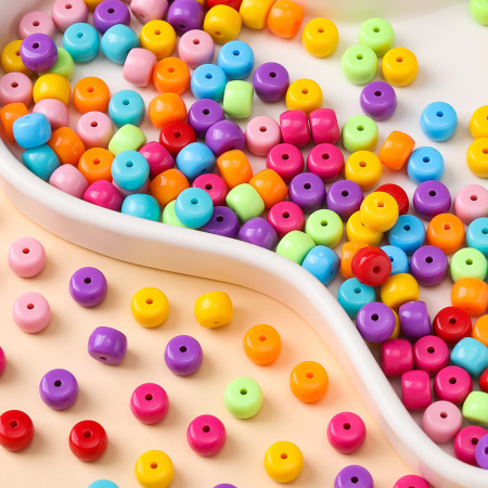 Perles en acrylique de couleur unie pour la création de bijoux en perles d'abaque à faire soi-même