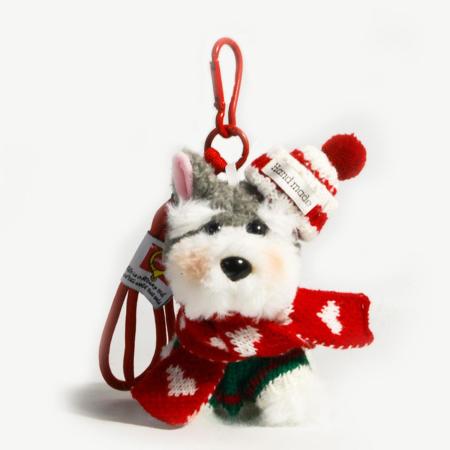 Breloques de sac pour femme en tissu Schnauzer, collection hiver 2