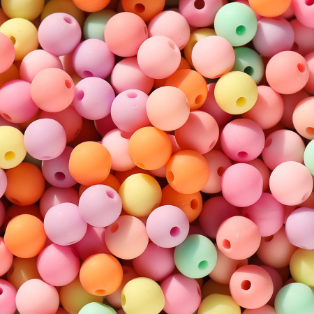 Perles de bijoux rondes en acrylique à polir mat à faire soi-même
