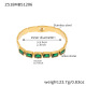Z518 - Bracelet en verre vert doré Image5