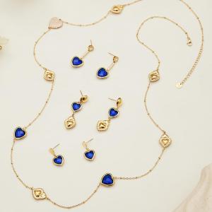Collier Long Pour Femme En Verre, Acier Inoxydable, Imperméable Et Anti-Ternissement, Couleur Or, Avec Un Cœur Romantique h5 Image3