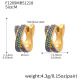 F1209 - Boucles d'oreilles en zircon bleu foncé - Taille moyenne Image19