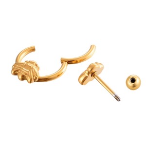 Boucles D'Oreilles Piercing Pour Femmes Dainty Bee En Acier Inoxydable Doré, Imperméables Et Anti-Ternissement h5 Image4