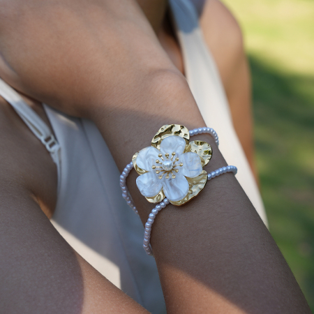 Bracelet étanche en acier inoxydable en forme de fleur - Magnifique bracelet en acier inoxydable 2