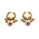 Boucles d'oreilles fraise en forme de cœur 