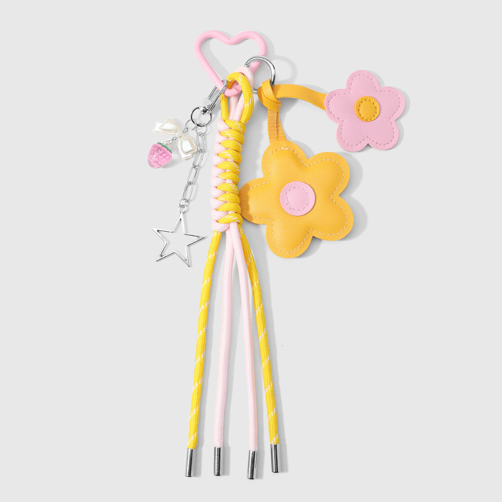 Porte-Clés En Cuir Fleuri Pour Femme, Collection Printemps