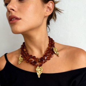 Collier À Plusieurs Rangs En Acrylique En Forme De Cœur (1 Pièce) h5 Image3