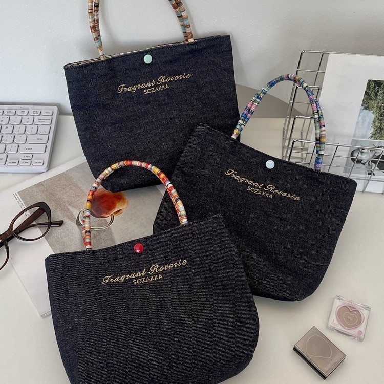 Sacs Fourre-Tout En Denim Brodés De Lettres Image2