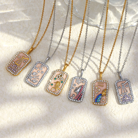Collier pendentif femme en acier inoxydable, étanche et résistant à la décoloration, avec constellation quotidienne (1 pièce) 2