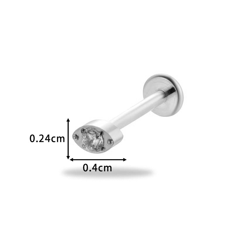 Boucles D'Oreilles Piercing Femme En Alliage De Titane Doré Avec Zircon, En Forme De Lettre Image2