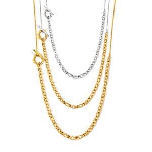 Collier Long Minimaliste Pour Femme, En Acier Titane Couleur Or, Composé D'Une Seule Chaîne. h5 Image4