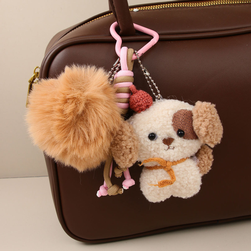 Porte-Clés Pour Sac Femme, Collection Romantique, Motif Chien Mignon Et Duveteux (1 Pièce) Image4