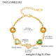 TXE515 - Bracelet en pierre de verre verte et or 16+5 cm Image12