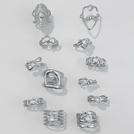 Bague en acier inoxydable étanche avec pierre précieuse en zircon (1 pièce)