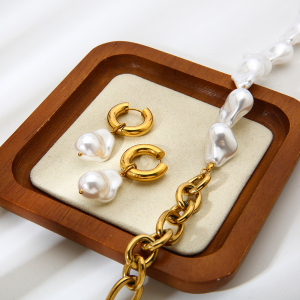 Ensembles De Bijoux Pour Femmes En Acier Inoxydable Doré, Imperméables Et Anti-Ternissement, Avec Chaîne Luxueuse. h5 Image3