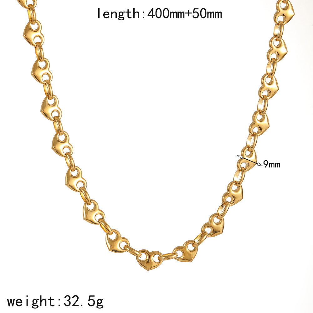 Ensembles De Bijoux Pour Femmes En Acier Inoxydable Doré, Imperméables, En Forme De Cœur Et Ornés De Strass.