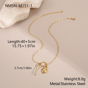 Collier À Chaîne Pour Femme, 1 Pièce, Luxueux, Style Rétro, Avec Fermoir À Clé, En Acier Inoxydable, Étanche, Anti-Ternissement, Couleur Or. h5