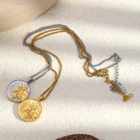 Collier pendentif simple et quotidien en acier inoxydable étanche pour femme (1 pièce) 2