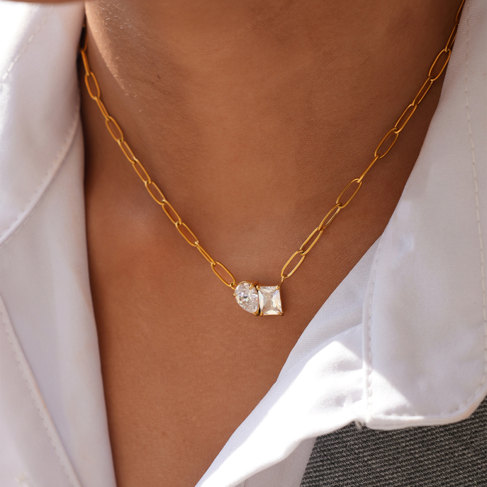 Ensembles De Colliers Pour Femmes En Acier Inoxydable Imperméable, Couleur Or, De Forme Irrégulière Et Simples À Porter Au Quotidien Image4